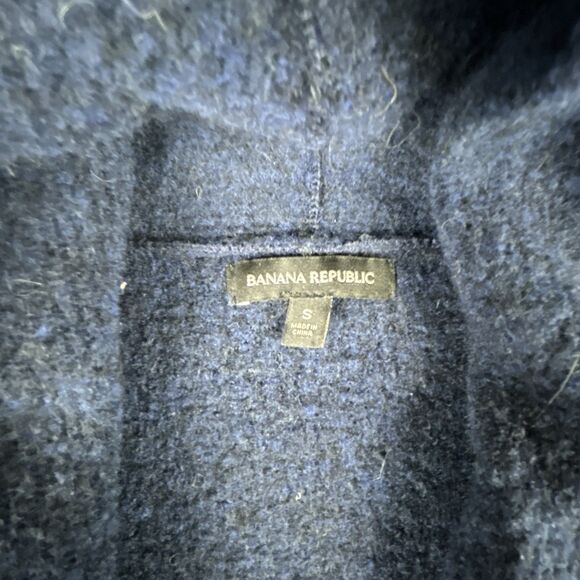 Banana Republic Wool Cardigan Womens Sz S Navy Blue Merino Wool Blend Alpaca - Picture 3 of 7
